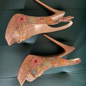 Jessica Simpson Peep Toe Cork Platform heels